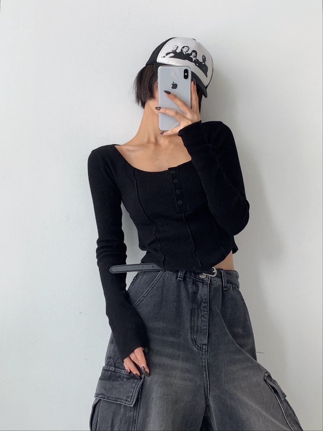 ヘンリーネックラインリブTシャツ | 詳細画像12