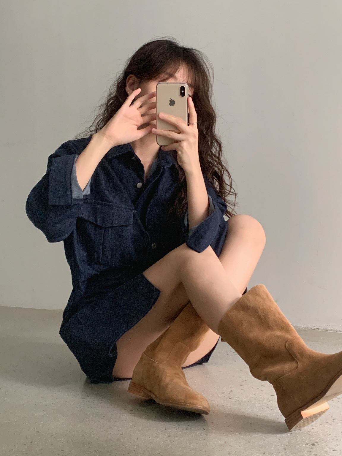 ポケットラグランデニムシャツ&スカートショートパンツSET | 詳細画像8