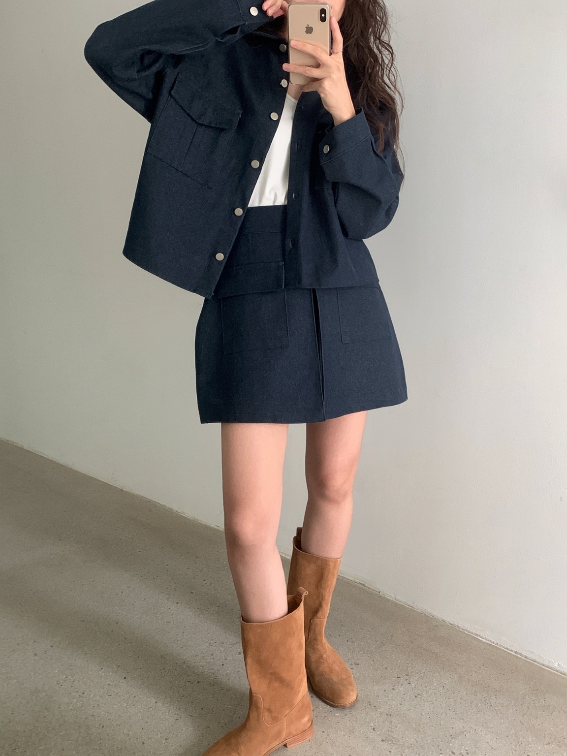 ポケットラグランデニムシャツ&スカートショートパンツSET | 詳細画像15