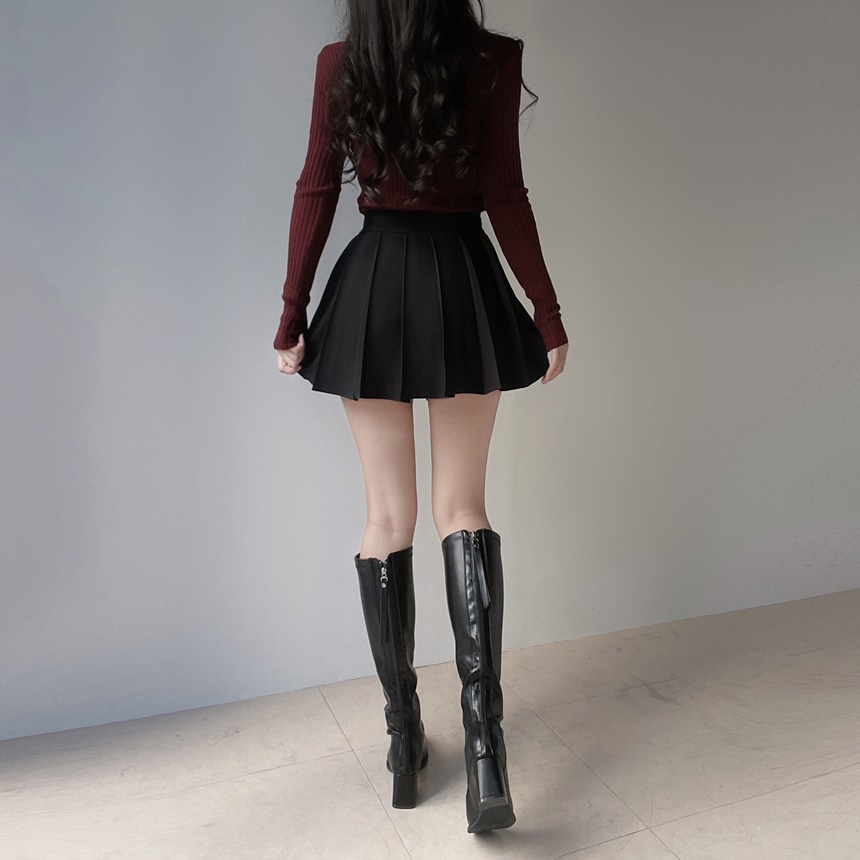 ハイウエストプリーツミニAラインスカート | mirangmirang | 詳細画像6