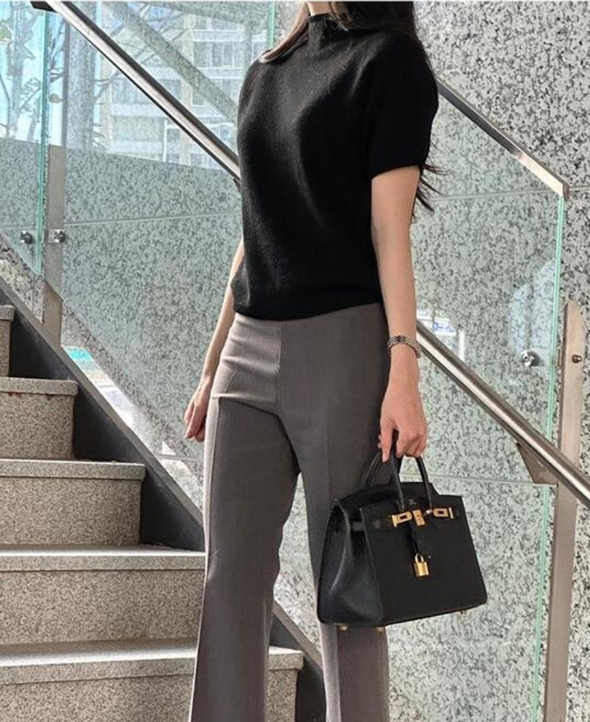 ウール混モックネックラグラン半袖ニット | 詳細画像5