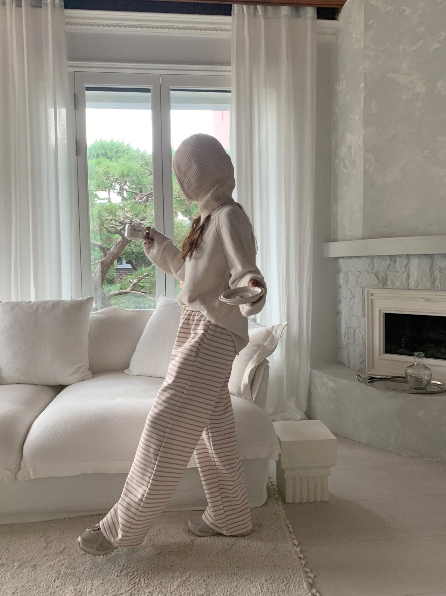 裏起毛イージーボーダーワイドパンツ | 詳細画像15