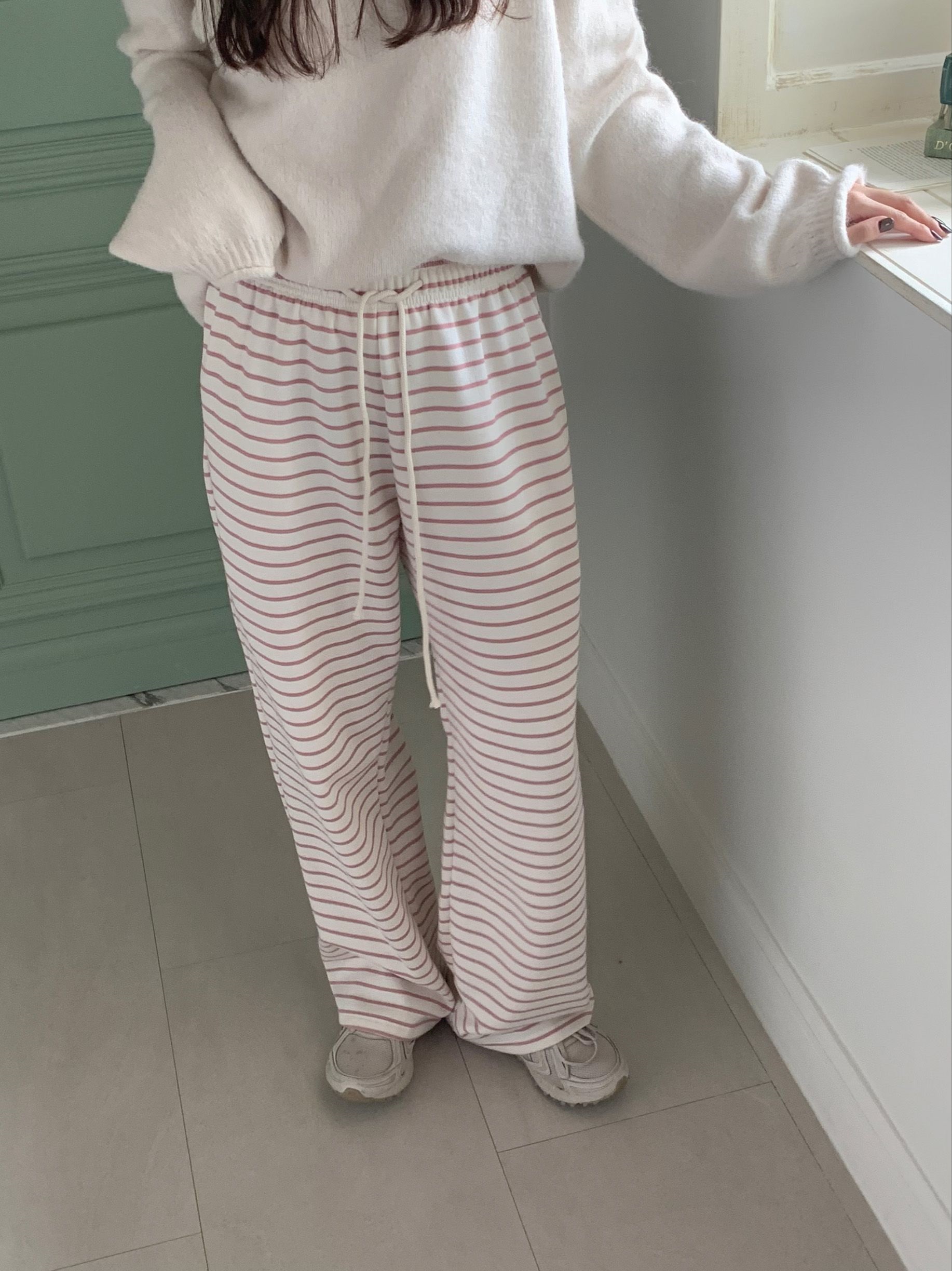 裏起毛イージーボーダーワイドパンツ | 詳細画像3