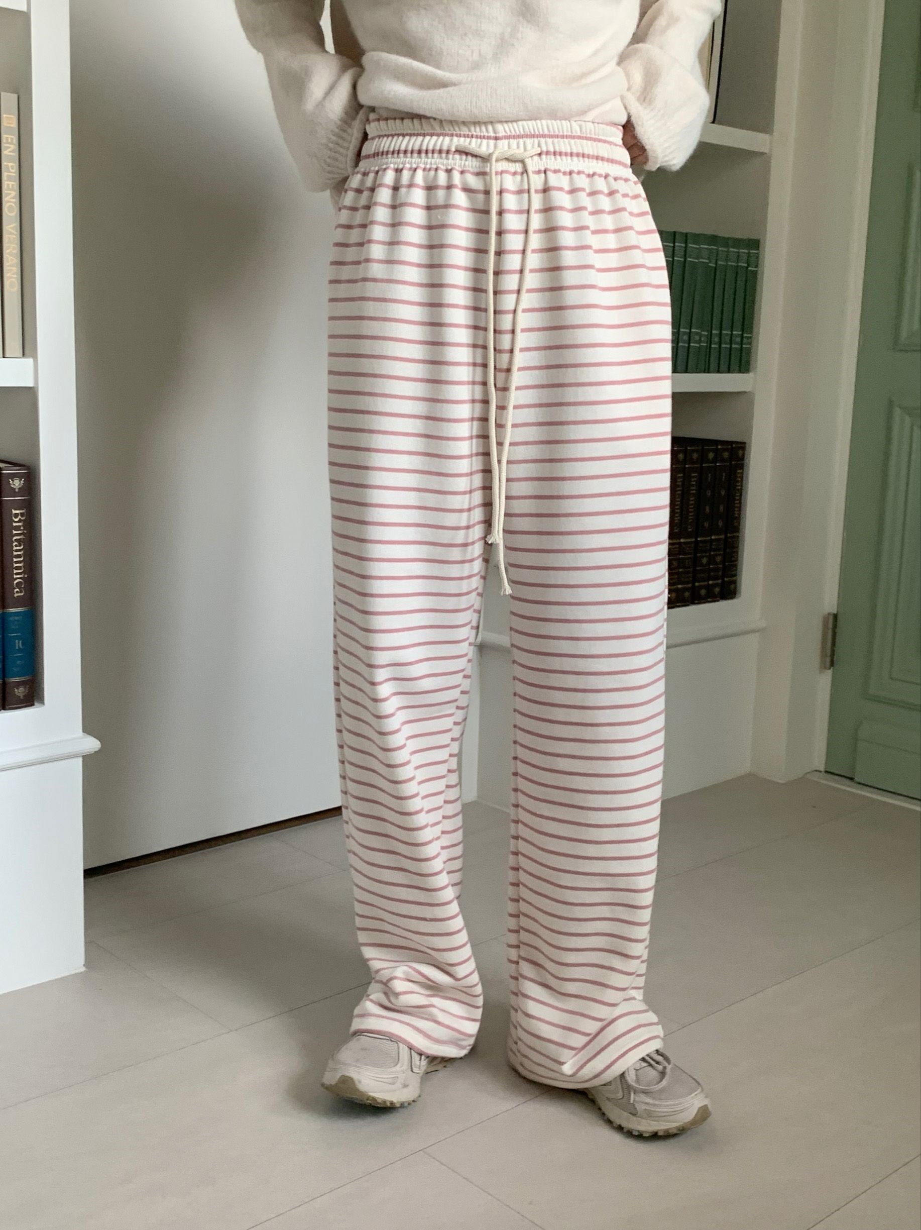 裏起毛イージーボーダーワイドパンツ | 詳細画像4