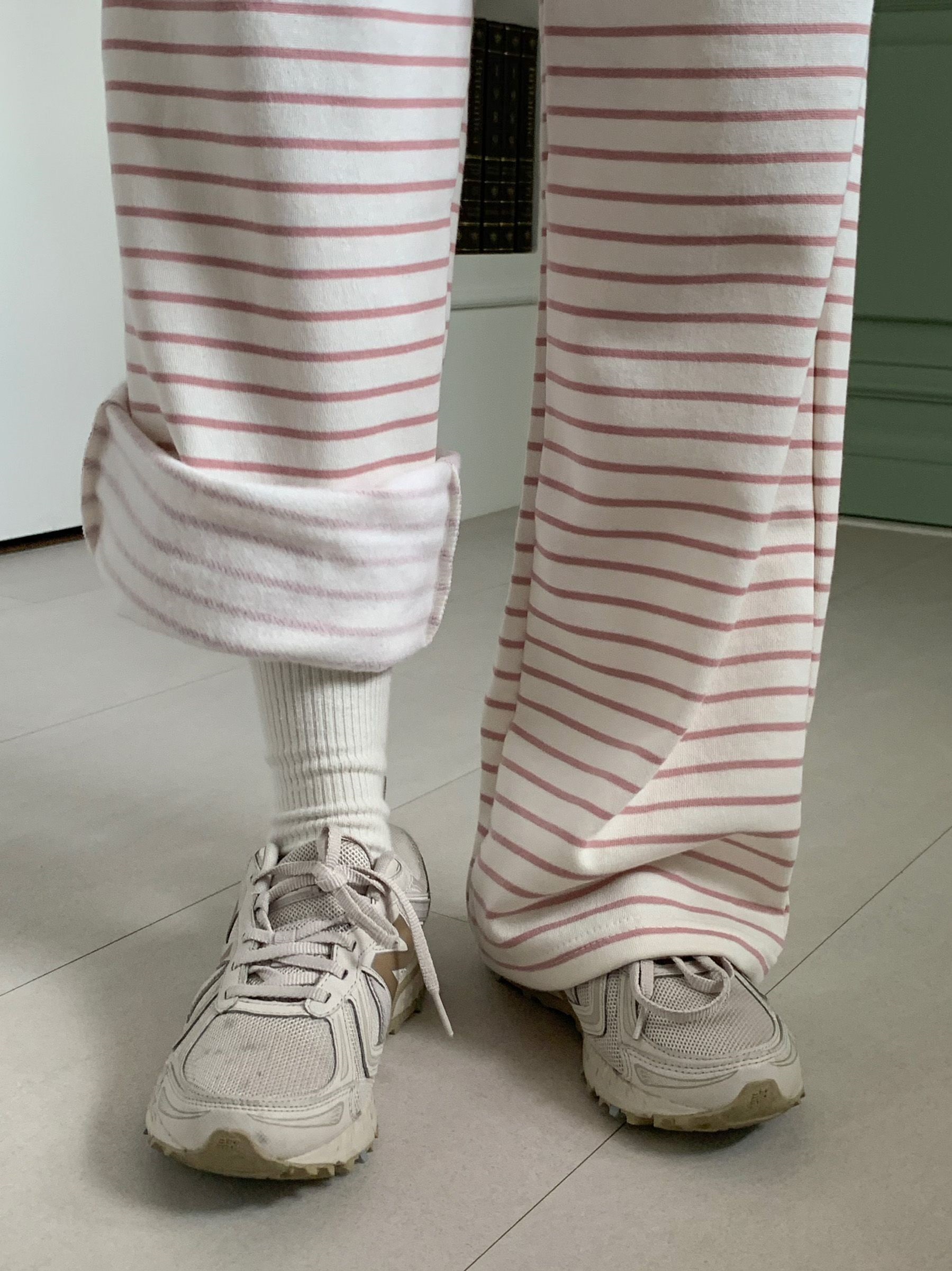 裏起毛イージーボーダーワイドパンツ | 詳細画像5