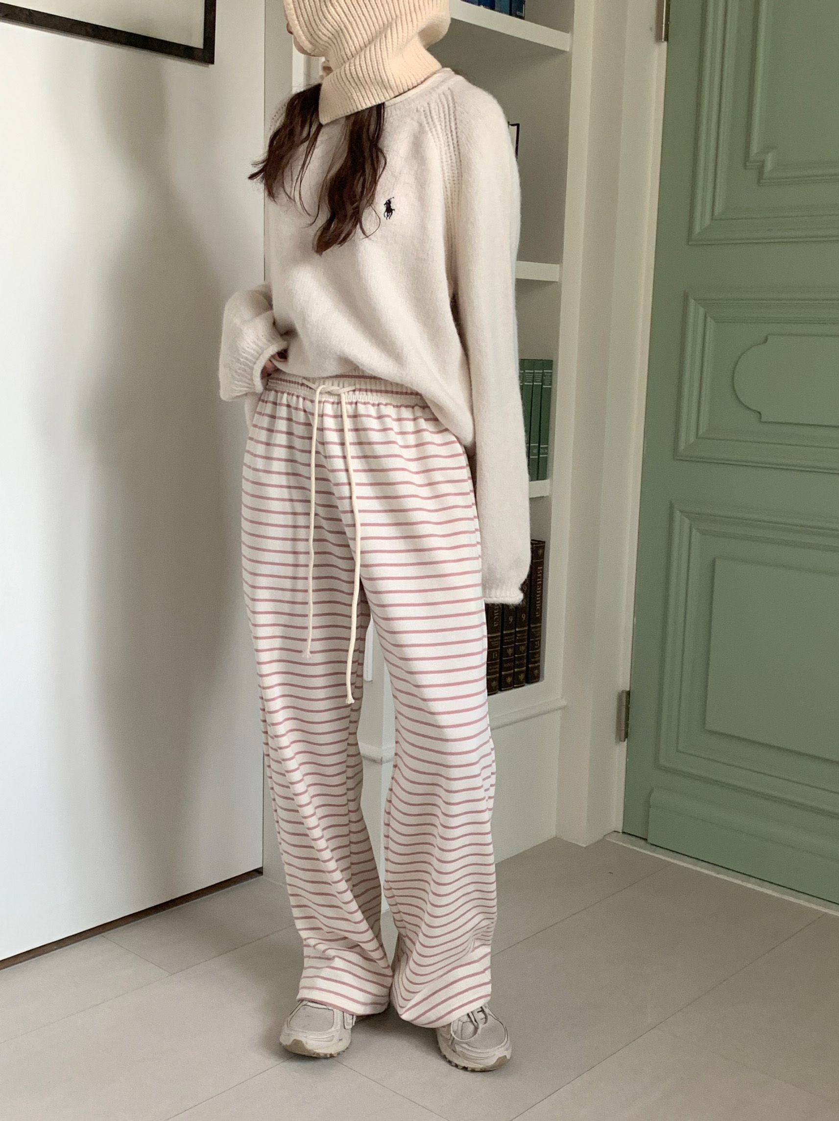 裏起毛イージーボーダーワイドパンツ | 詳細画像8