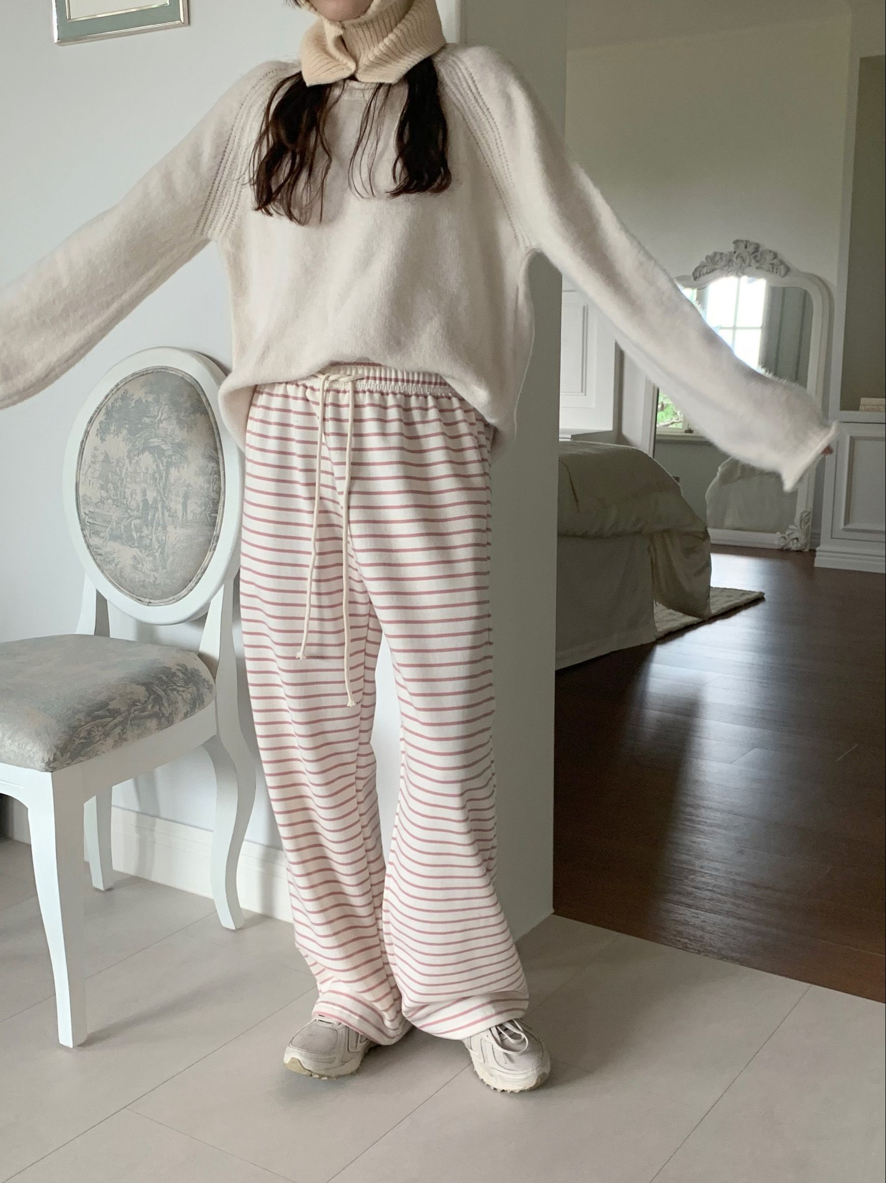 裏起毛イージーボーダーワイドパンツ | 詳細画像13