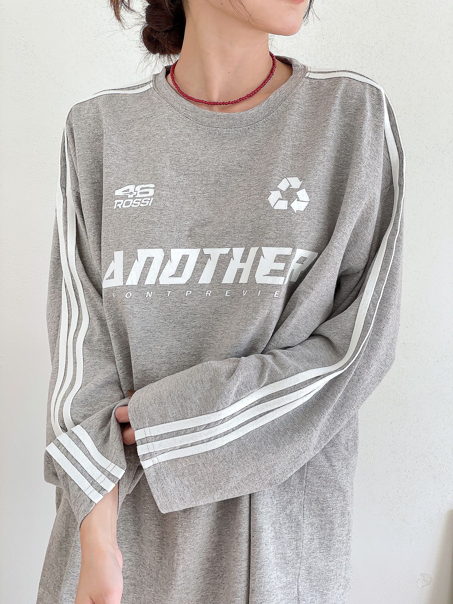 ロゴ配色ルーズTシャツ&2WAYドロストパンツSET | 詳細画像3