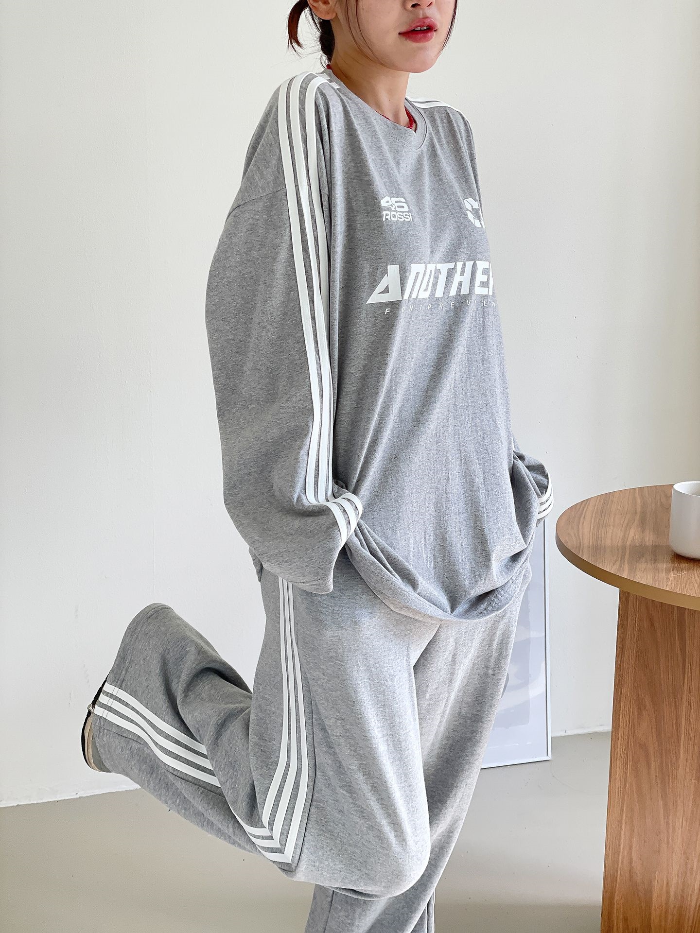 ロゴ配色ルーズTシャツ&2WAYドロストパンツSET | 詳細画像11