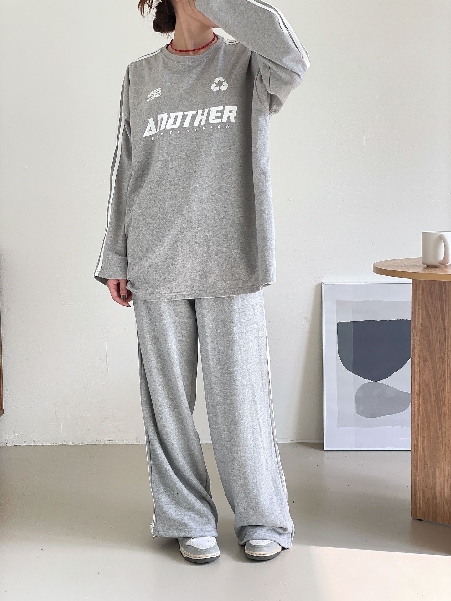 ロゴ配色ルーズTシャツ&2WAYドロストパンツSET | 詳細画像12