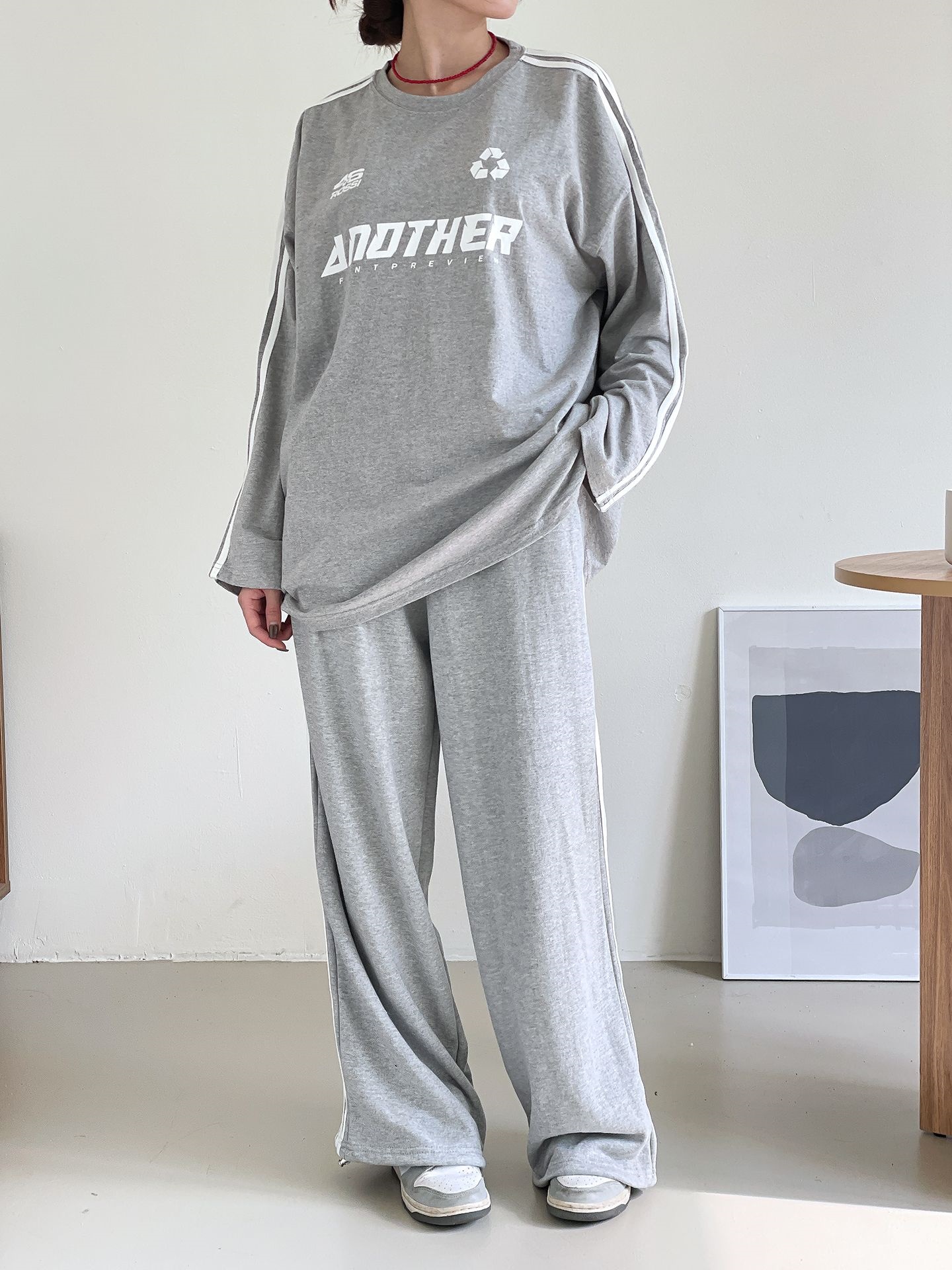 ロゴ配色ルーズTシャツ&2WAYドロストパンツSET | 詳細画像16