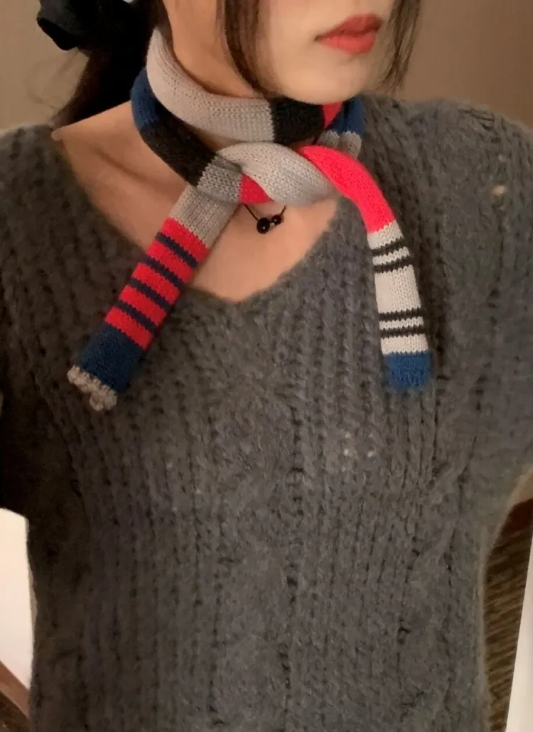 カラフル配色スリムマフラー | mandarinetree | 詳細画像1