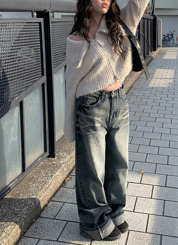 ブルーウォッシュワイドデニムパンツ | レディースファッション ブルーウォッシュワイドデニムパンツ | レディースファッション
