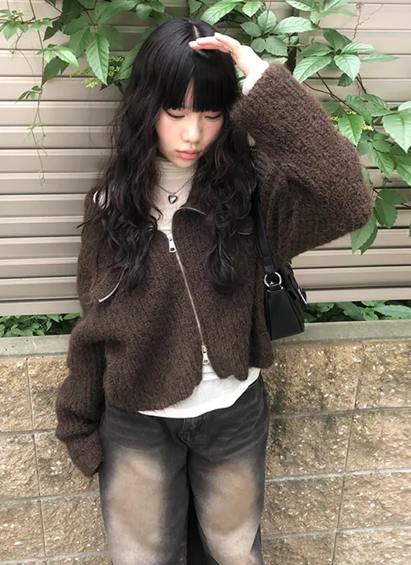 2WAYソフトタッチジップアップニットカーディガン | anyonemore | 詳細画像1