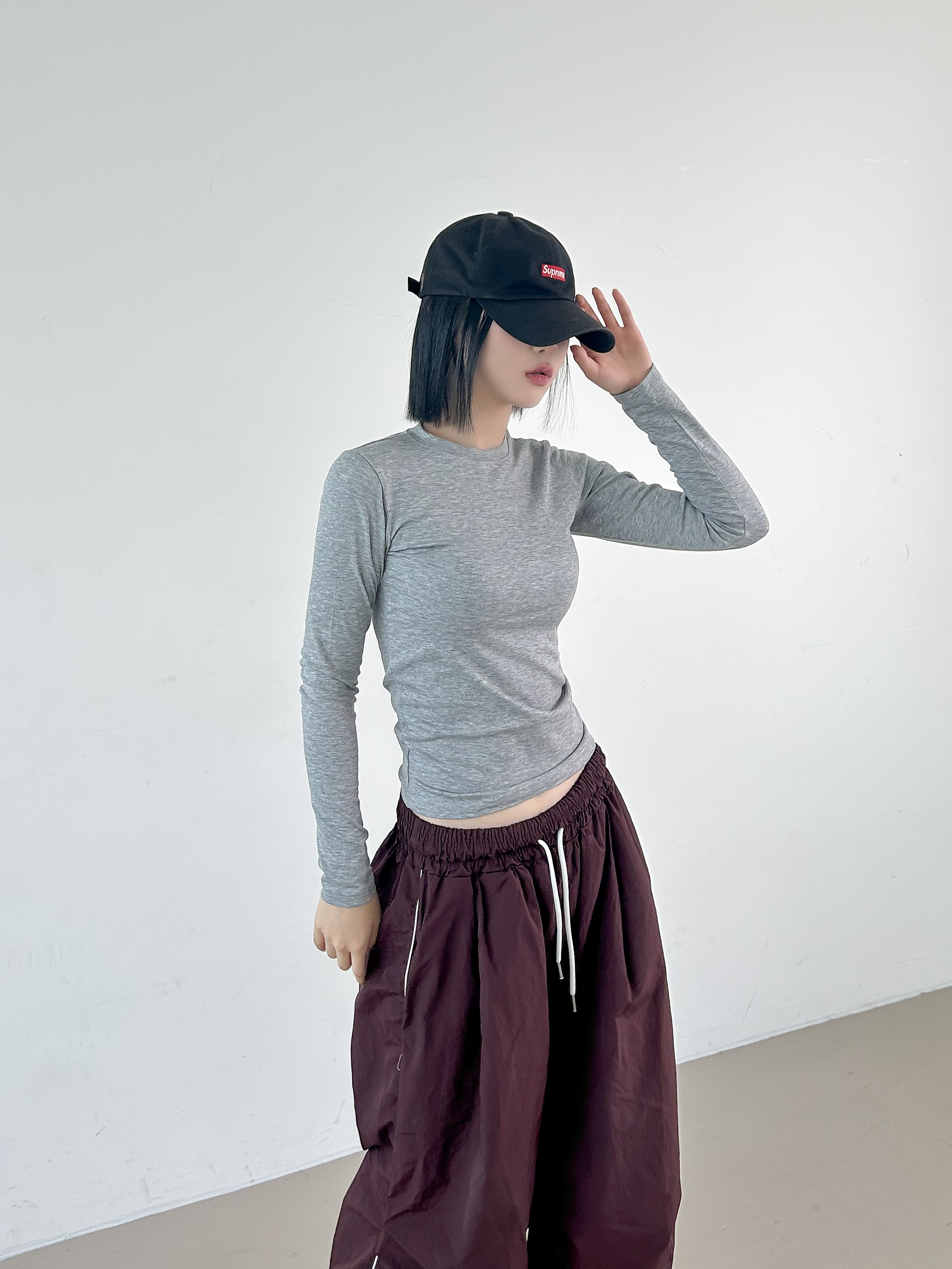 ラウンドスリム長袖Tシャツ | 詳細画像9