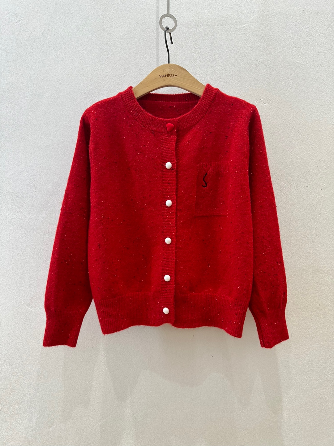 ハート刺繍ポケットカラーミックスカーディガン | 詳細画像9