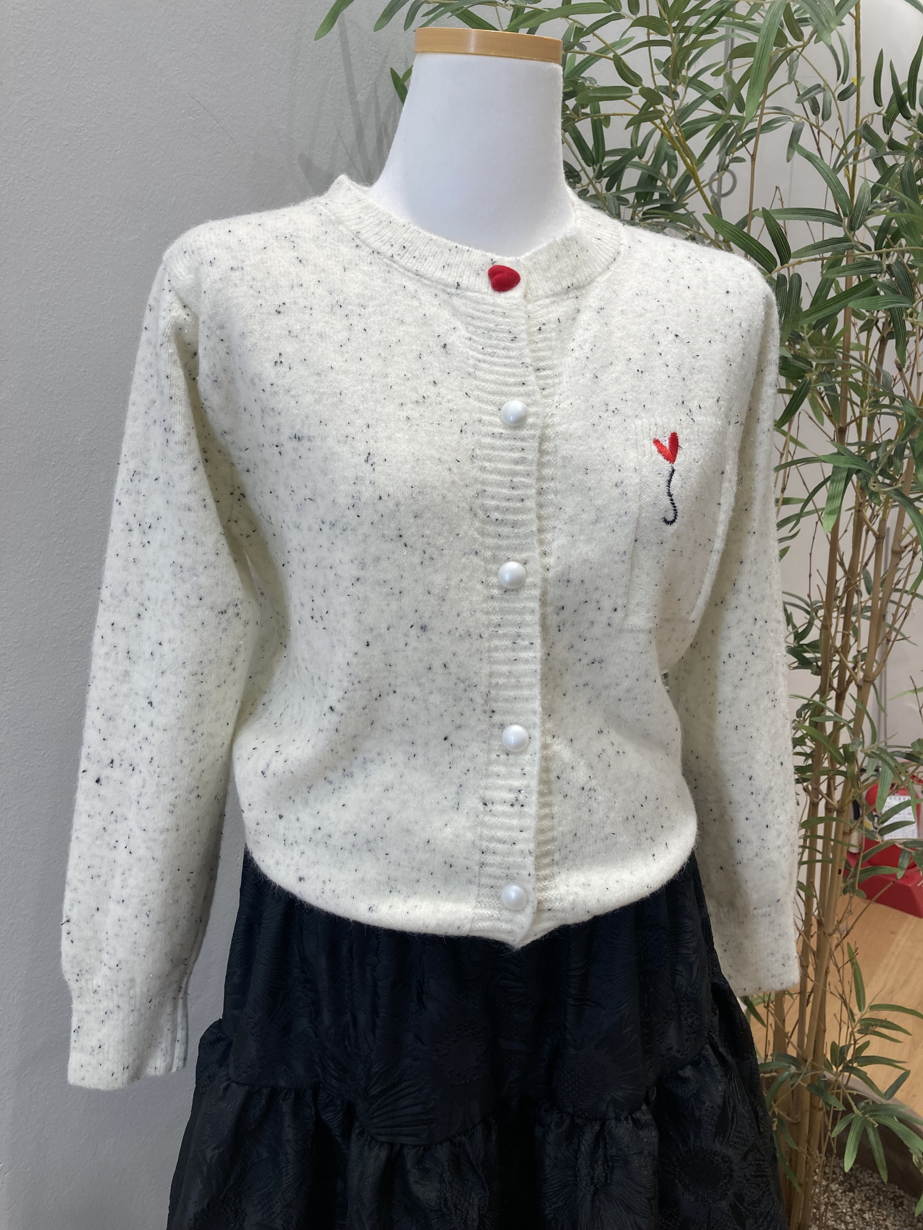 ハート刺繍ポケットカラーミックスカーディガン | 詳細画像11