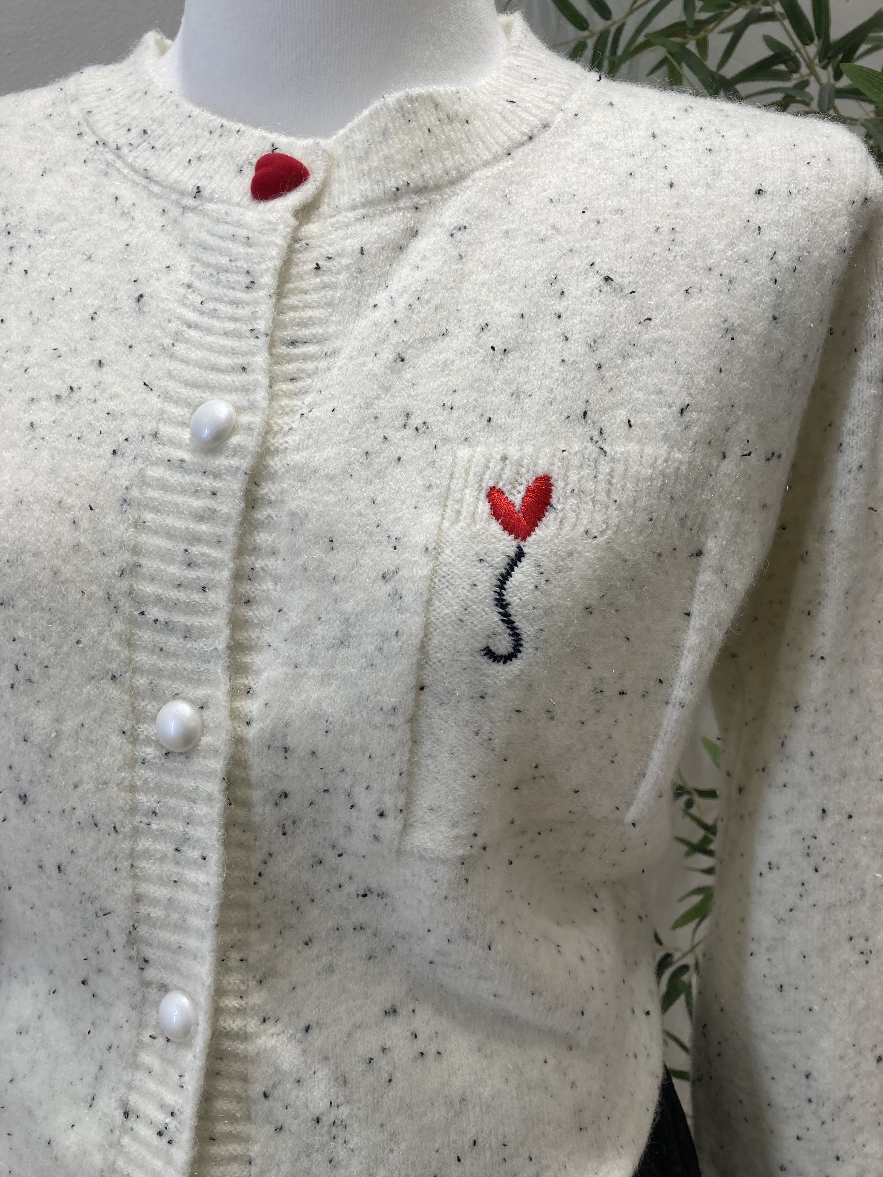 ハート刺繍ポケットカラーミックスカーディガン | 詳細画像12