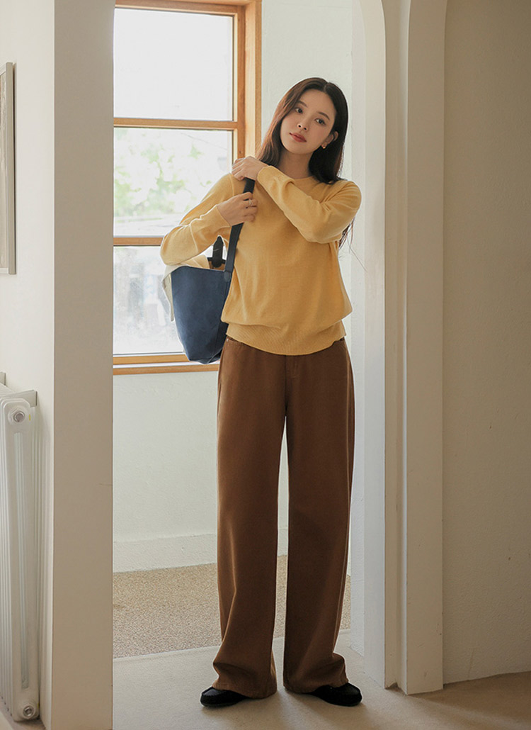 美品 yingyang ◇テリーコットンワイドパンツ olive