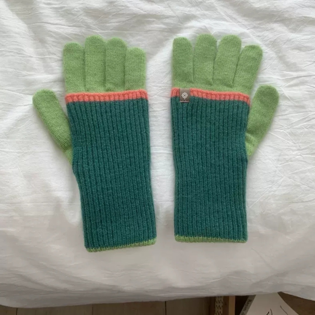 *スマホ対応*モヘア混配色レイヤード風ニット手袋 | 詳細画像6