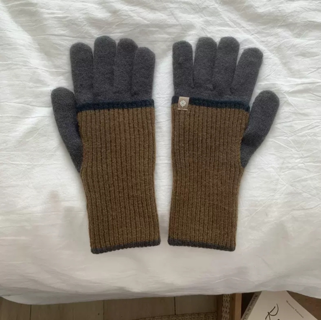 *スマホ対応*モヘア混配色レイヤード風ニット手袋 | 詳細画像10