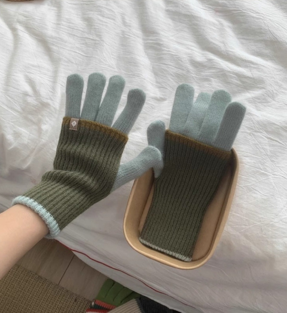 *スマホ対応*モヘア混配色レイヤード風ニット手袋 | 詳細画像14