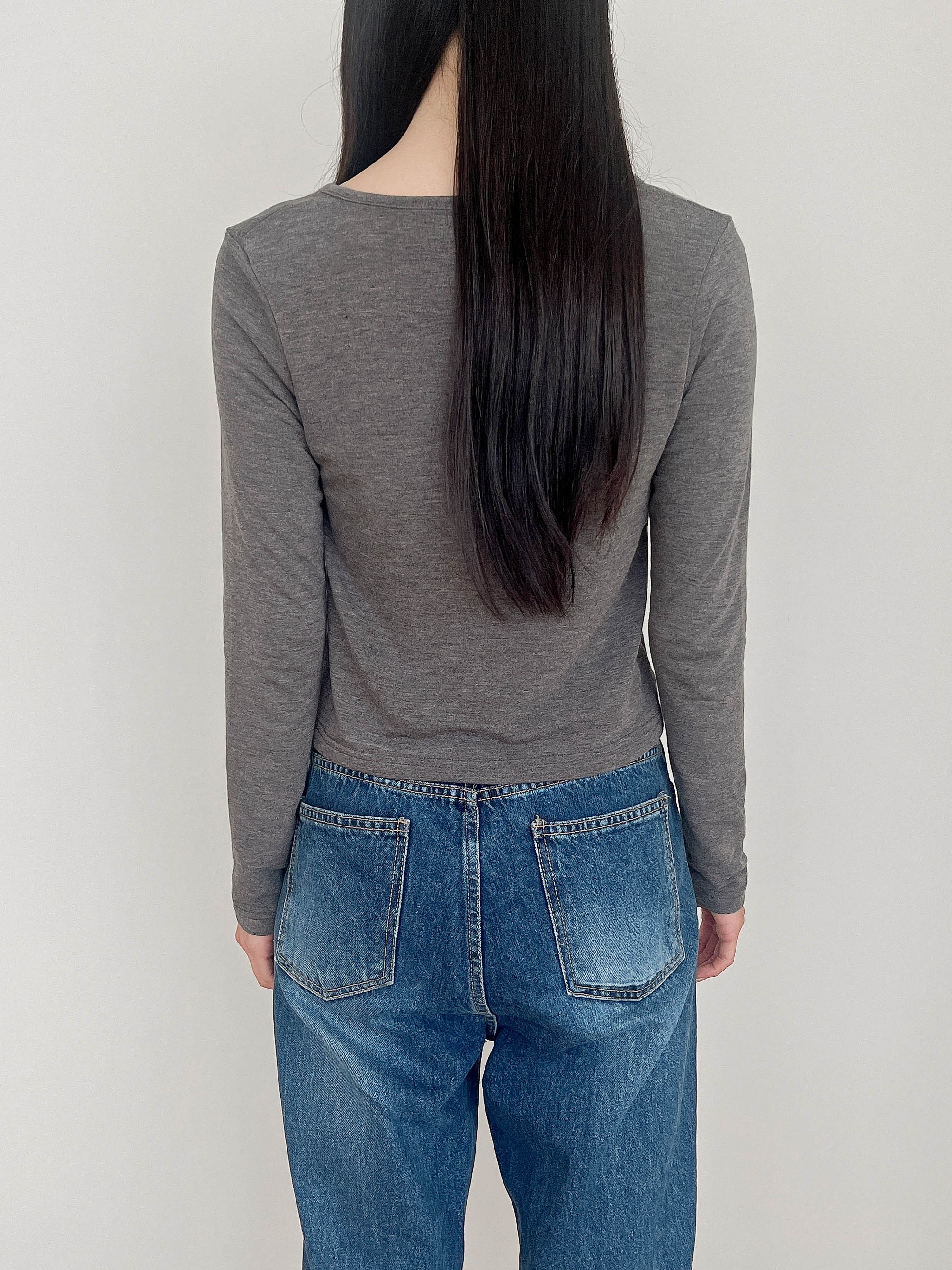 ヘンリーネッククロップドTシャツ | 詳細画像10