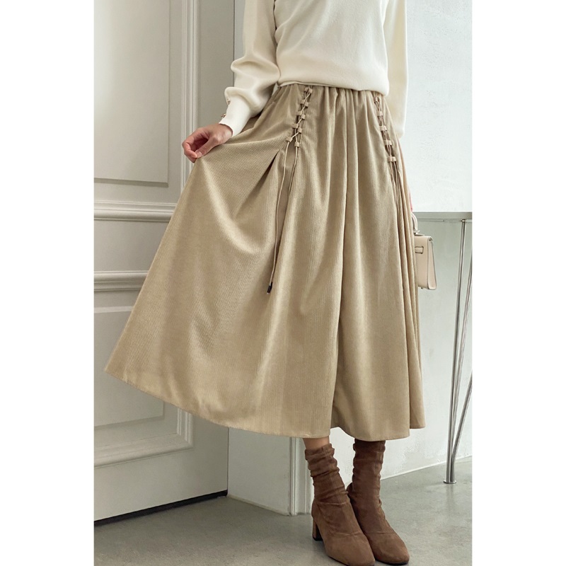 コードレースアップコーデュロイフレアスカート | 詳細画像3