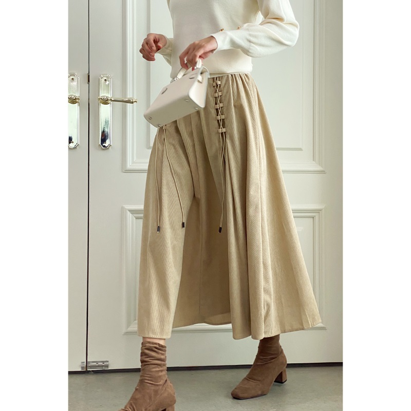コードレースアップコーデュロイフレアスカート | 詳細画像6