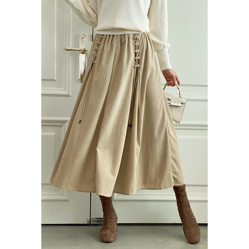 コードレースアップコーデュロイフレアスカート | 詳細画像7