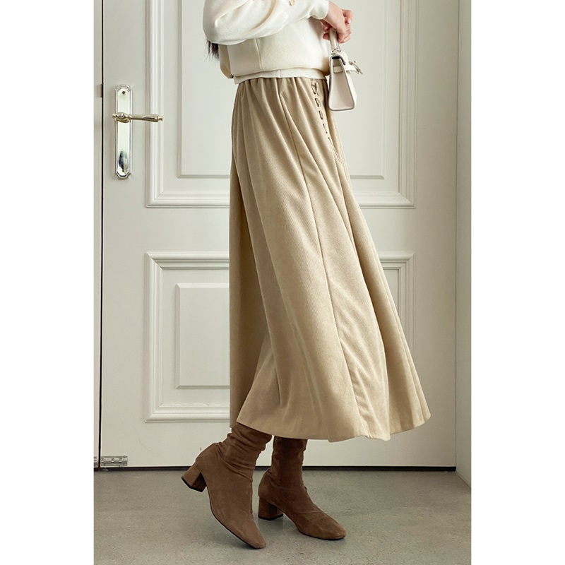 コードレースアップコーデュロイフレアスカート | 詳細画像9