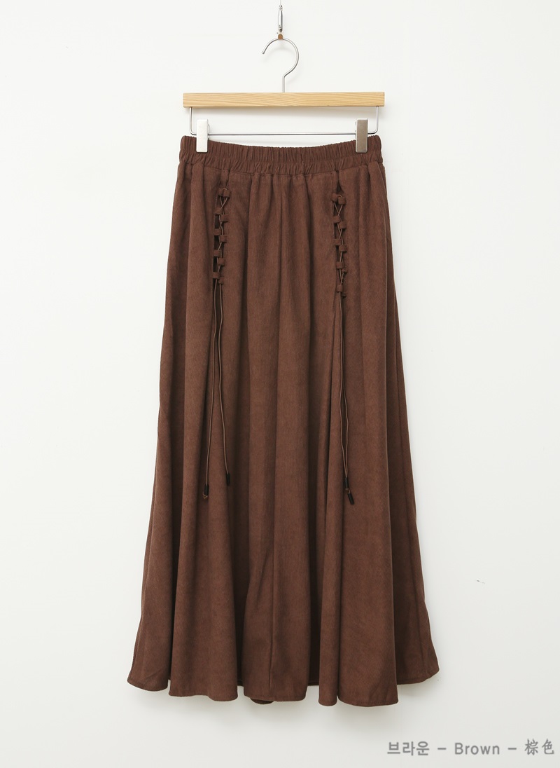 コードレースアップコーデュロイフレアスカート | 詳細画像13