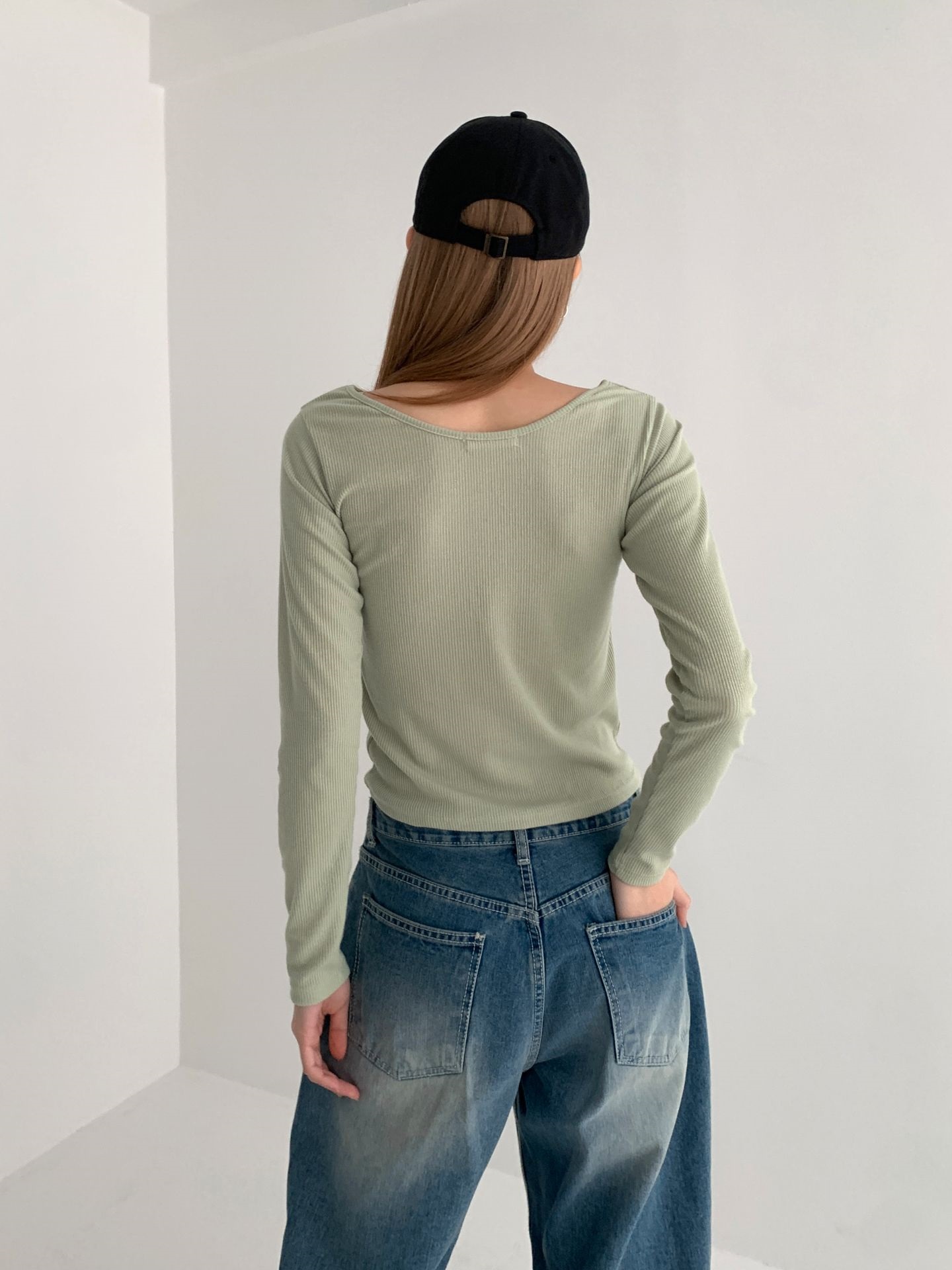 スリムフィットリブ長袖Tシャツ | 詳細画像6