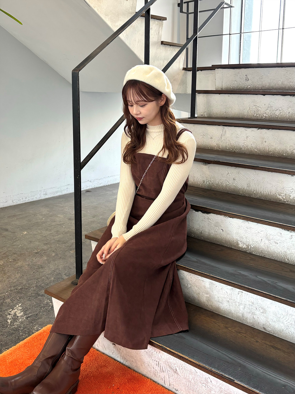ラクーン混リブハーフネックニット | 詳細画像10