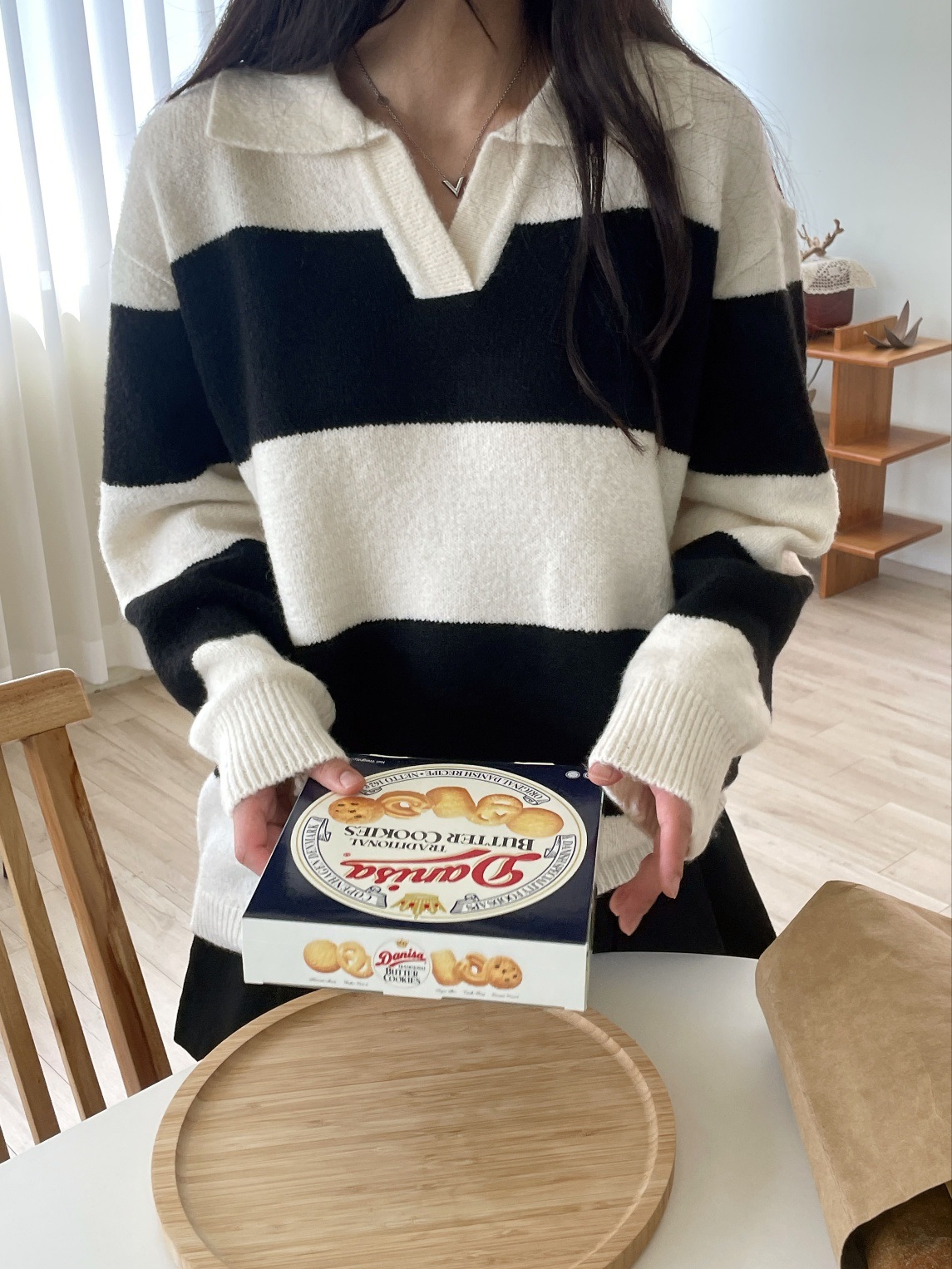 スキッパーワイドボーダールーズニット | 詳細画像5