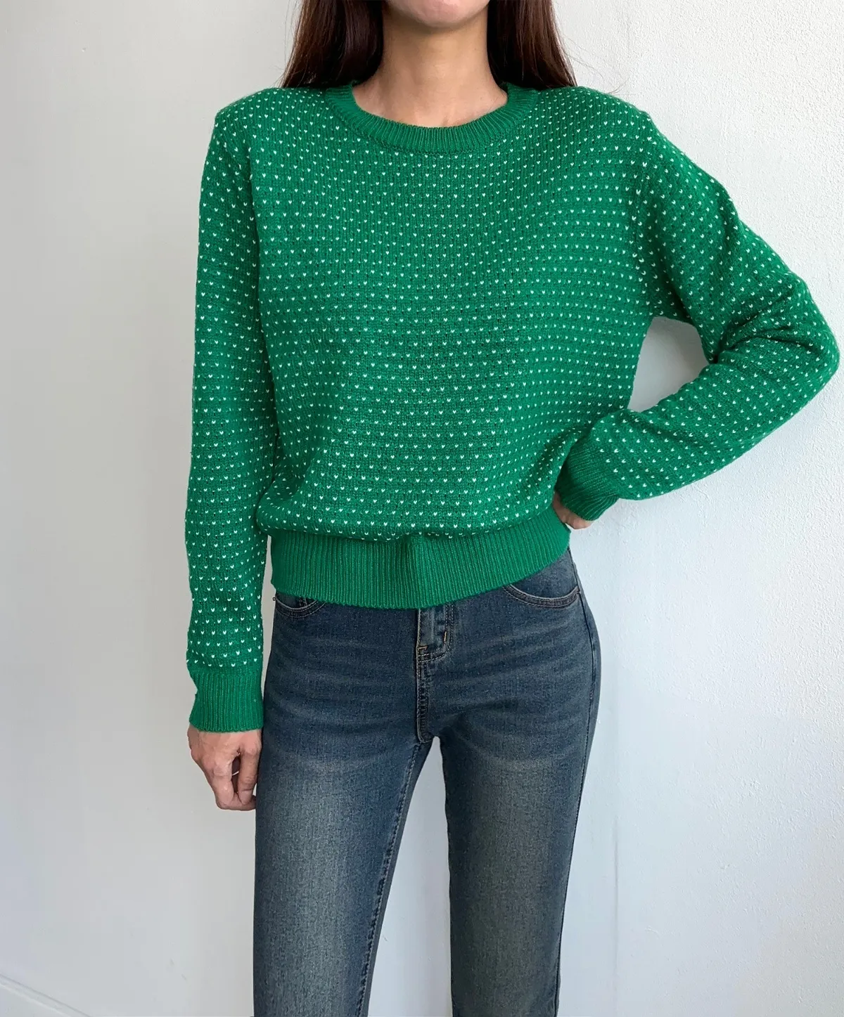 ドットパンチングラウンドネックニット | 詳細画像1