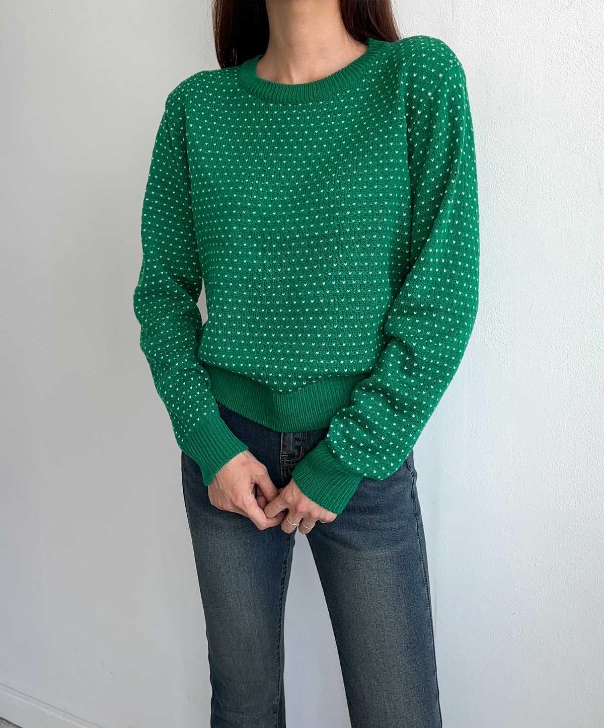 ドットパンチングラウンドネックニット | 詳細画像4
