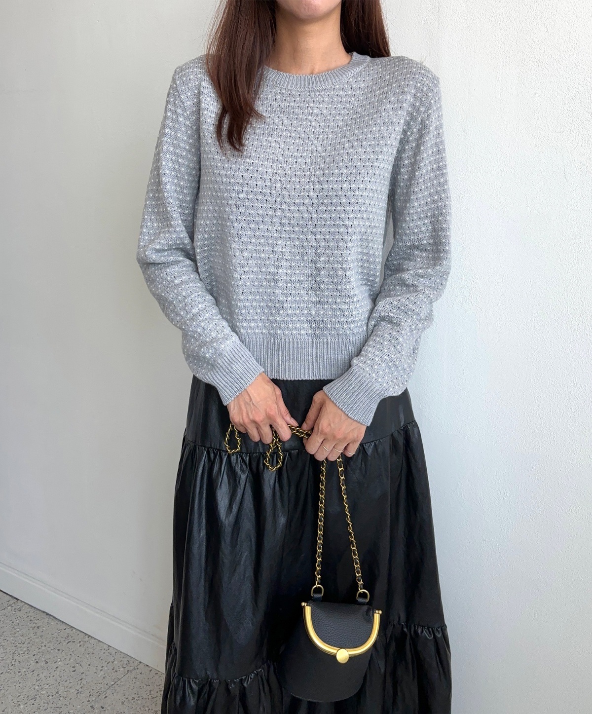 ドットパンチングラウンドネックニット | 詳細画像7