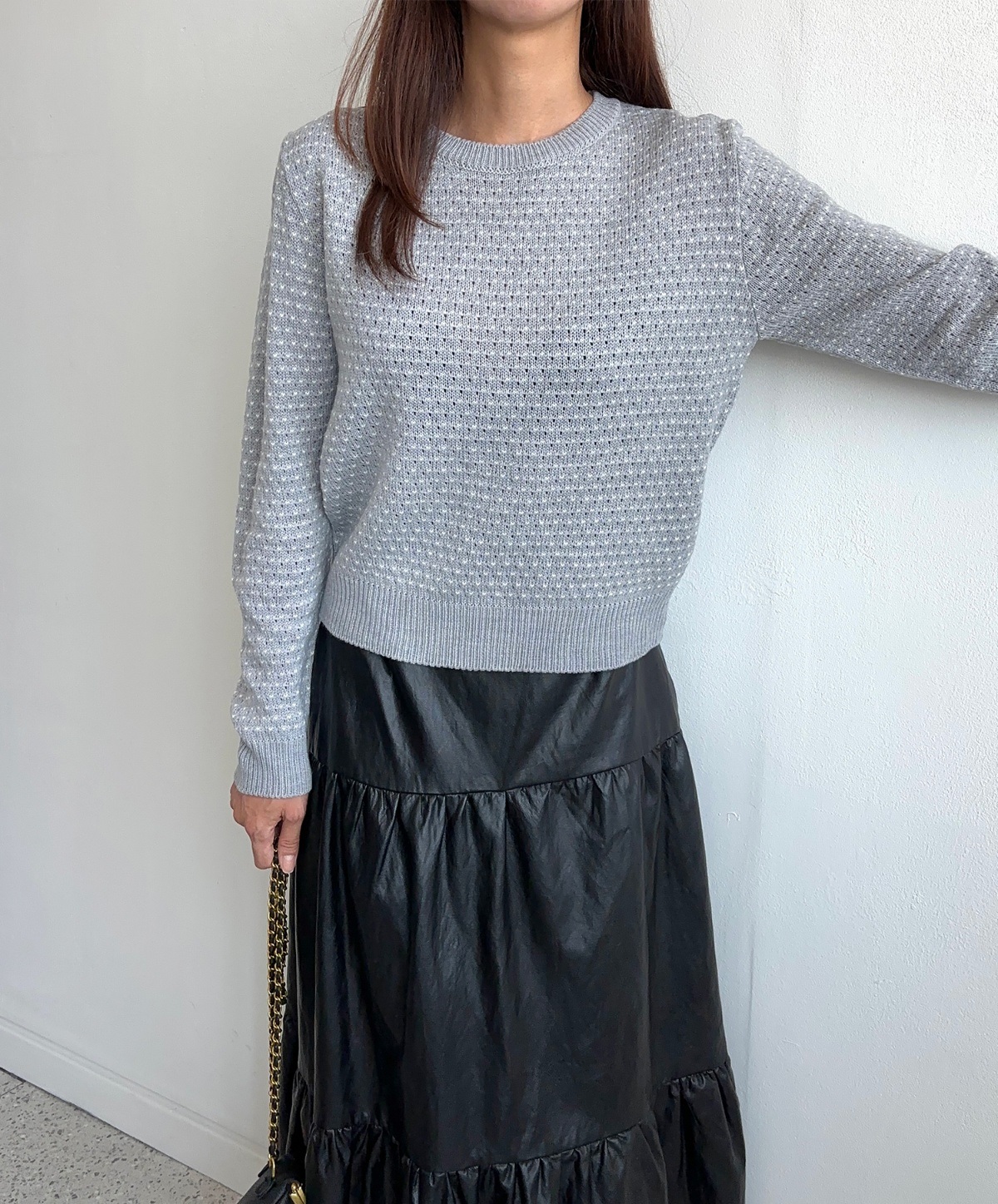 ドットパンチングラウンドネックニット | 詳細画像8