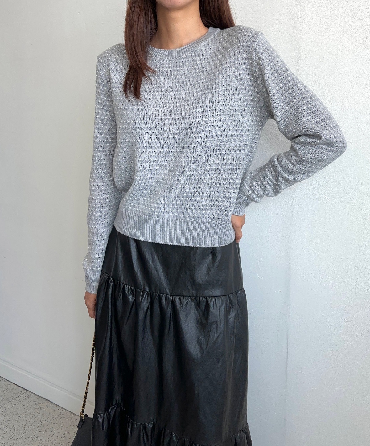 ドットパンチングラウンドネックニット | 詳細画像9