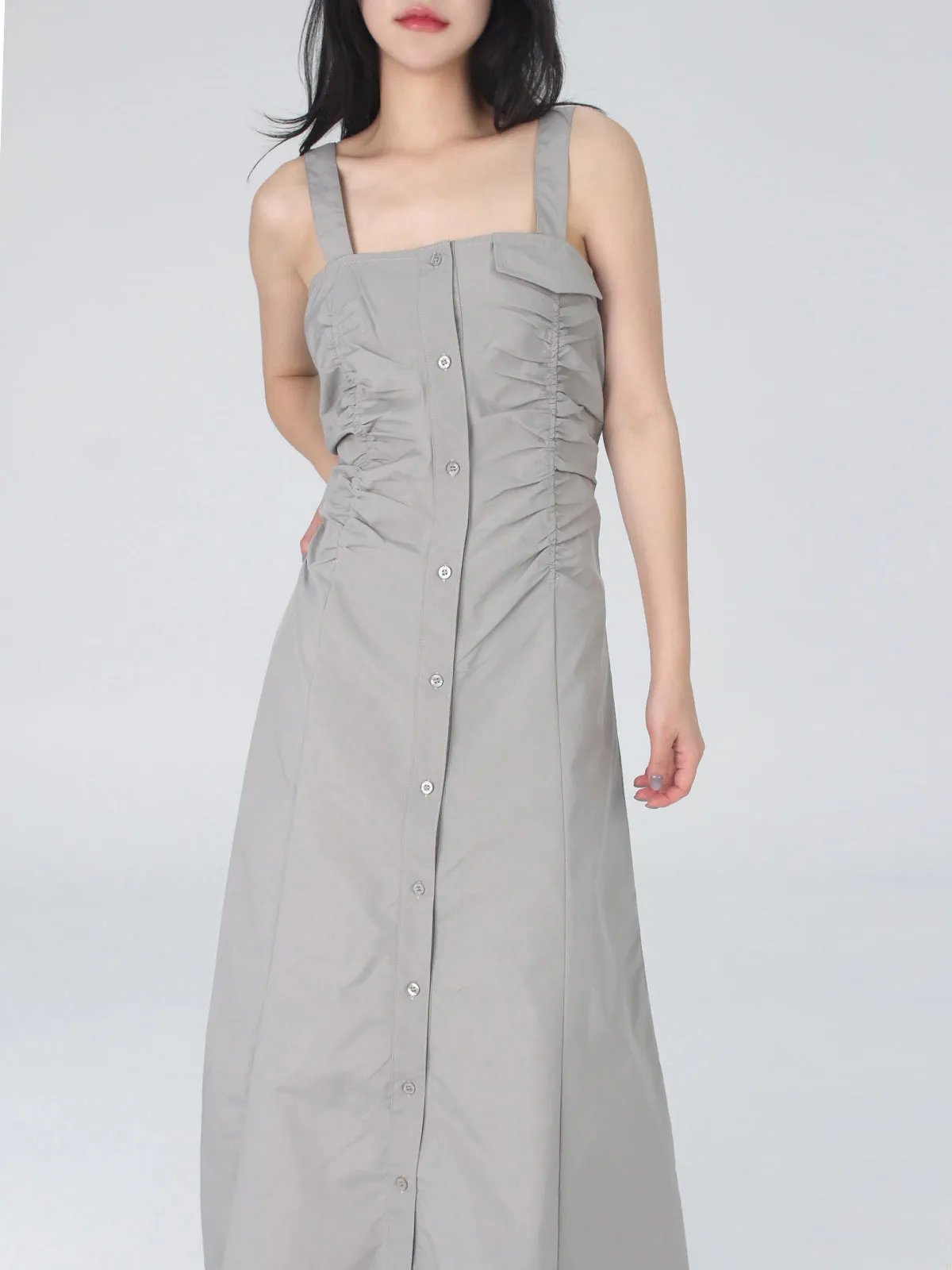 シャーリングフラップノースリワンピース | 詳細画像1