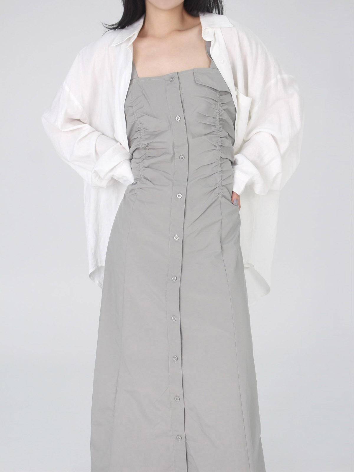 シャーリングフラップノースリワンピース | 詳細画像5