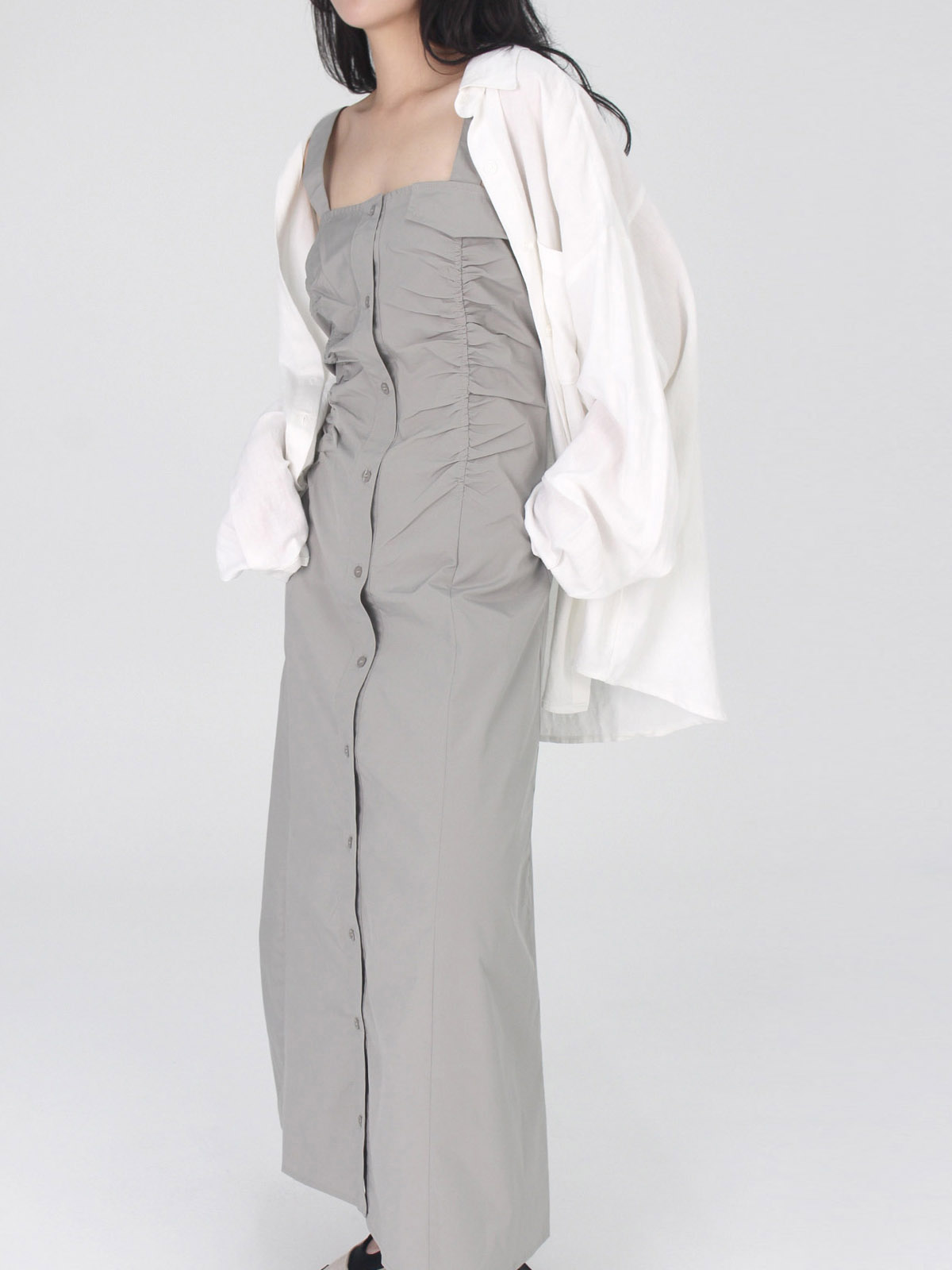 シャーリングフラップノースリワンピース | 詳細画像10