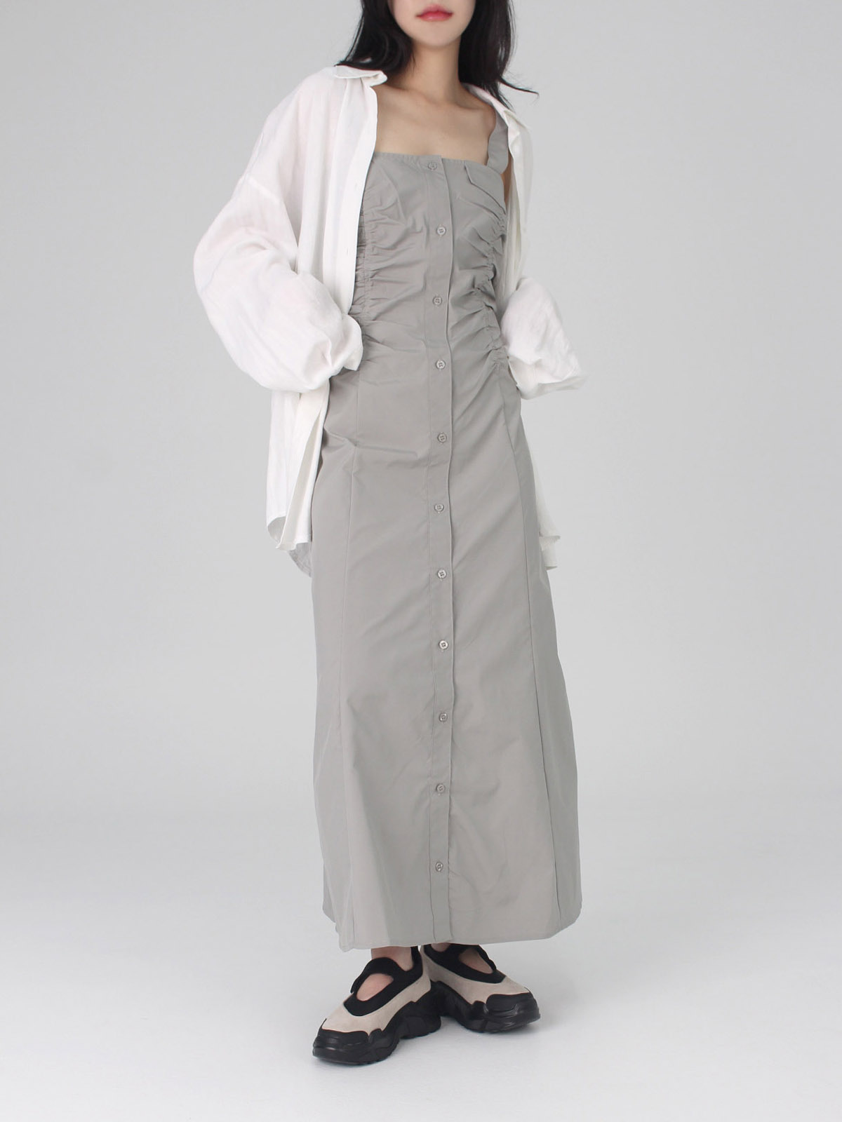 シャーリングフラップノースリワンピース | 詳細画像12