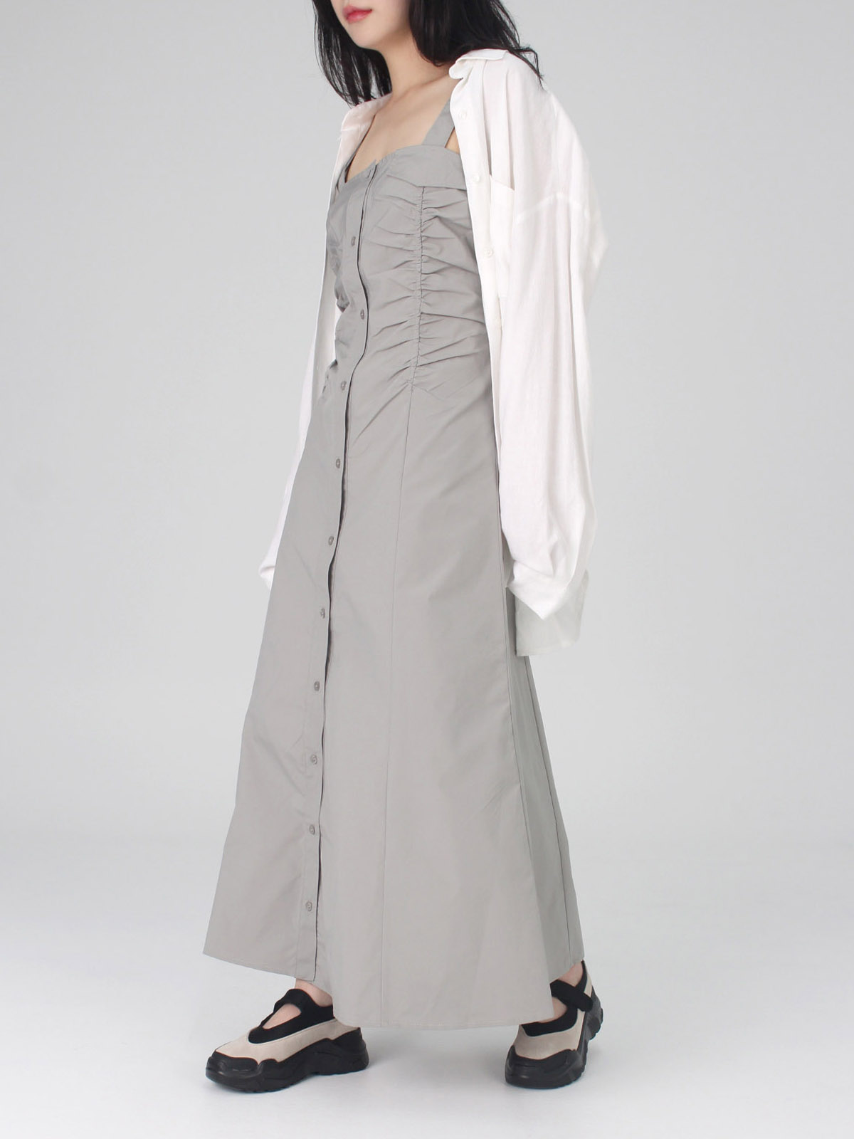 シャーリングフラップノースリワンピース | 詳細画像13