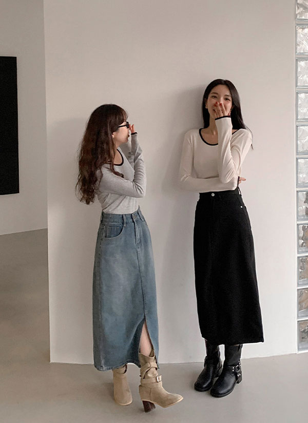 【SinceThen】Hライン デニムスカート ロング レディース 春服 Hラインロングデニムスカート | レディースファッション通販