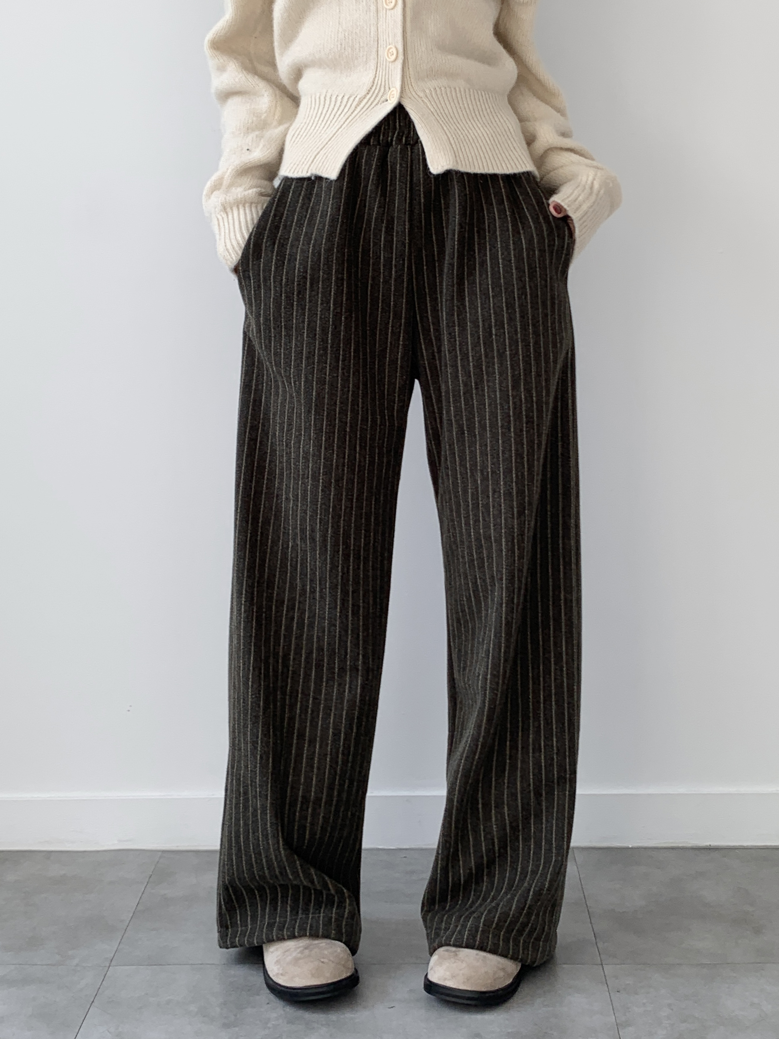 ウールライクストライプイージーパンツ | 詳細画像2