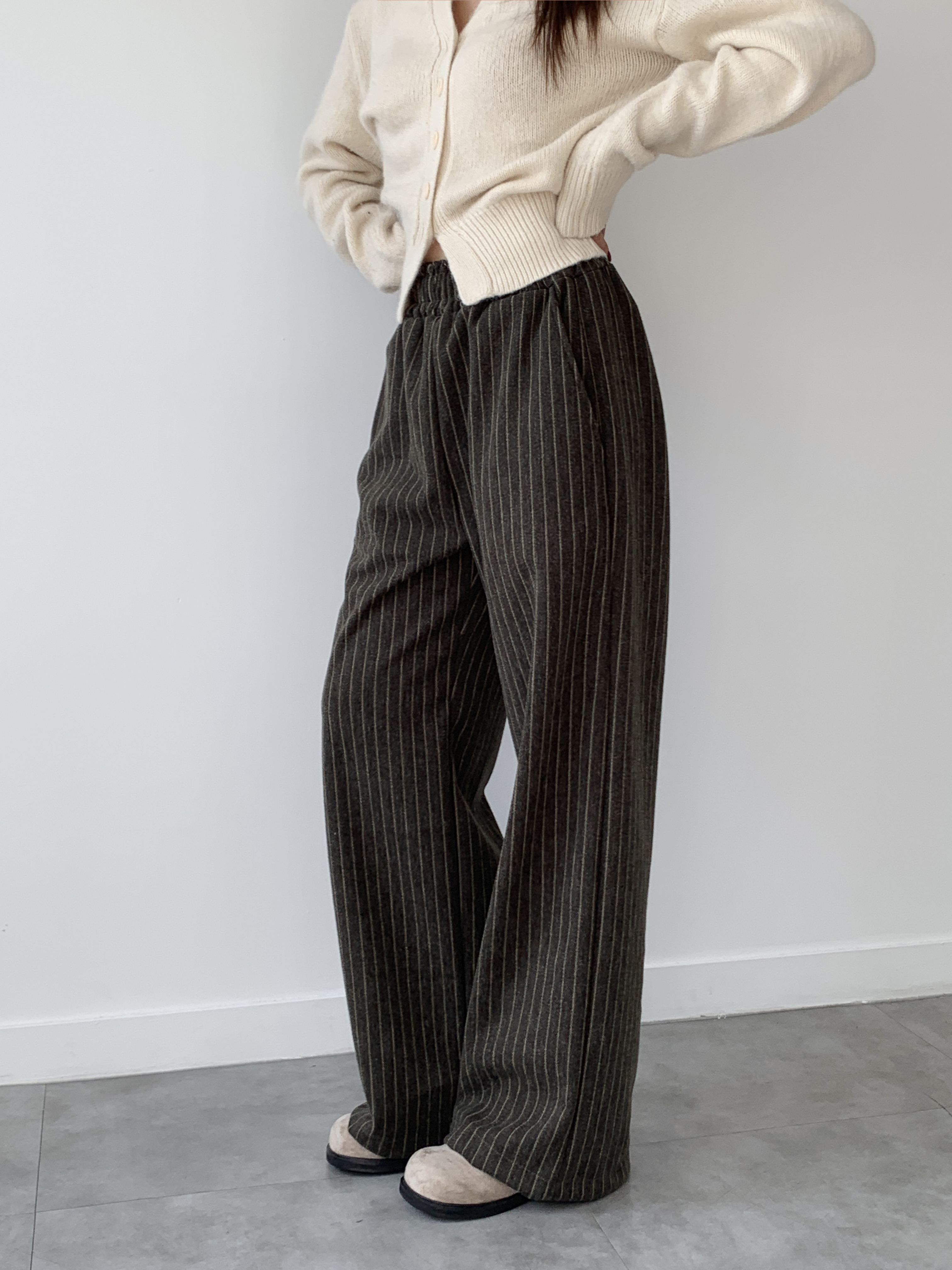 ウールライクストライプイージーパンツ | 詳細画像3
