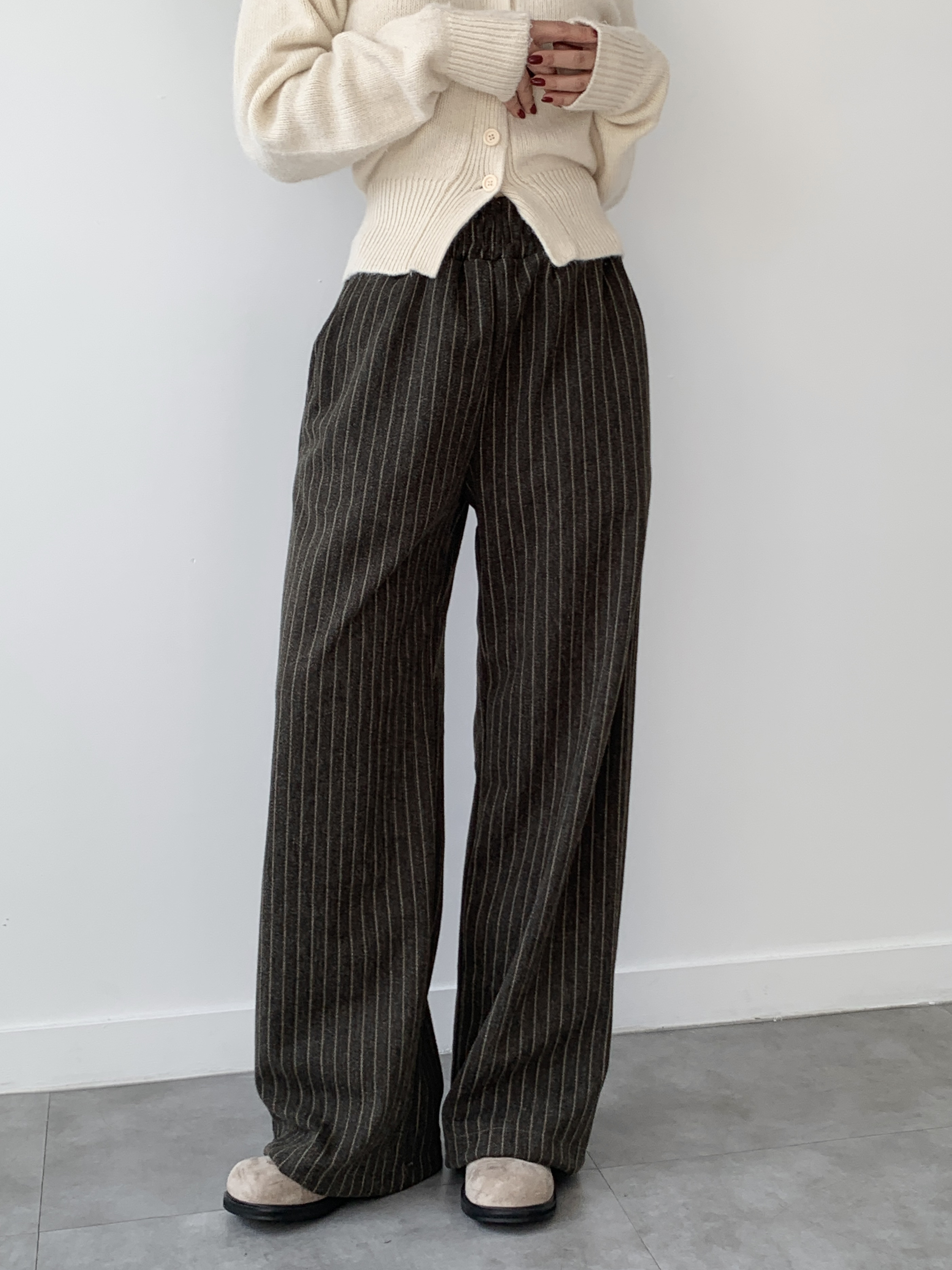 ウールライクストライプイージーパンツ | 詳細画像6