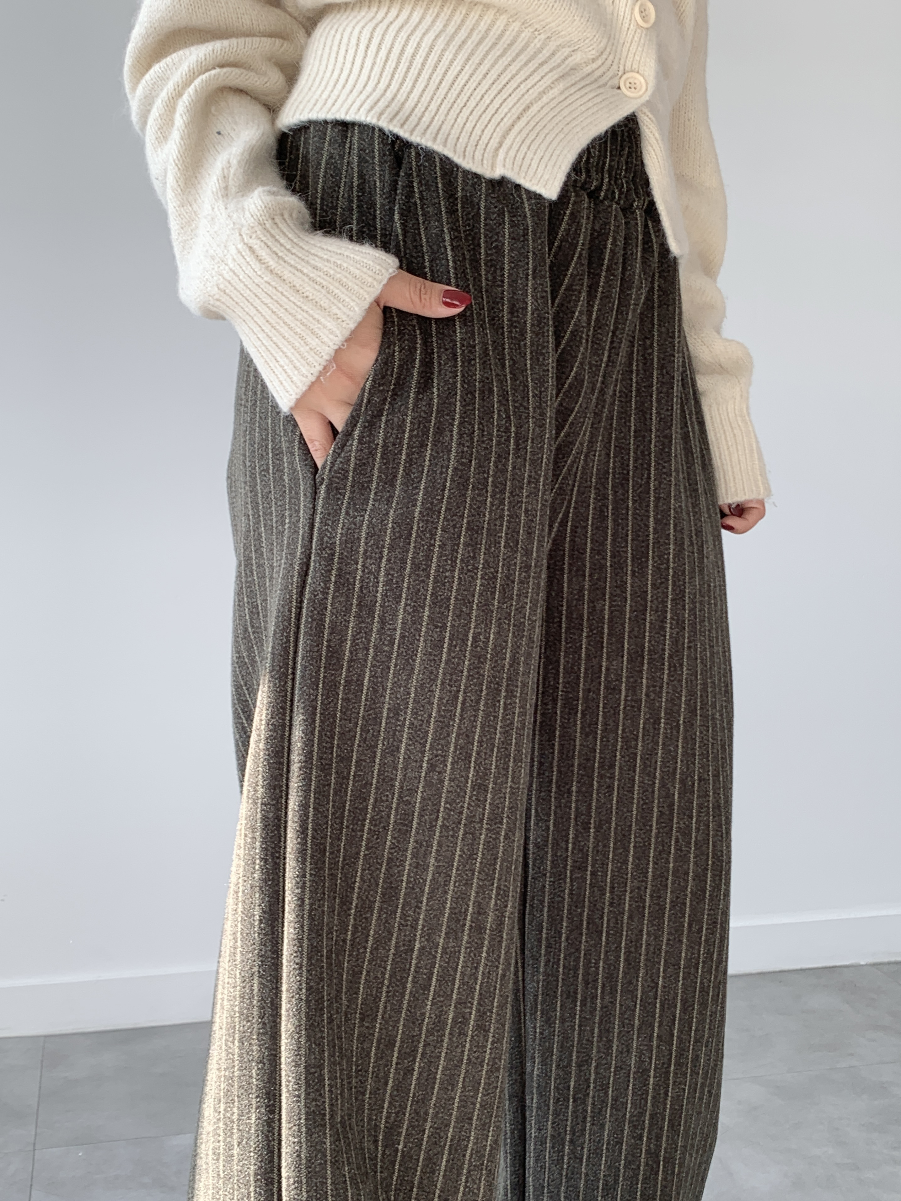 ウールライクストライプイージーパンツ | 詳細画像13